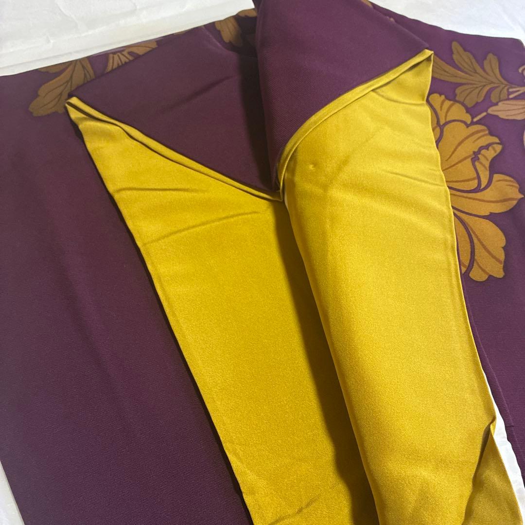 のあたん様 アンティーク風モダン　紫に牡丹の花　振袖　長襦袢付き