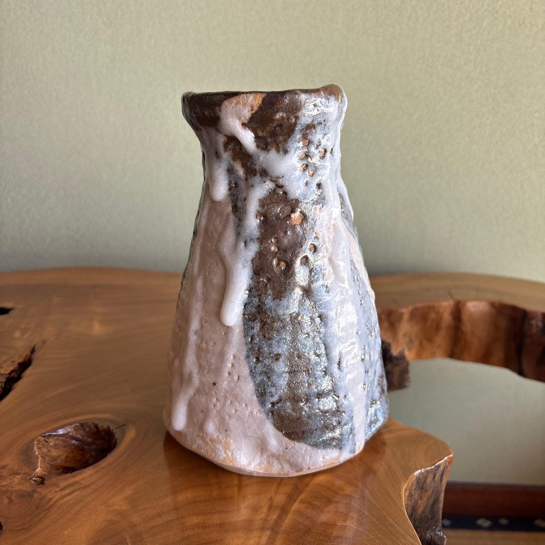 志野焼 花器 小崎一陽造 高さ19.5cm 共箱