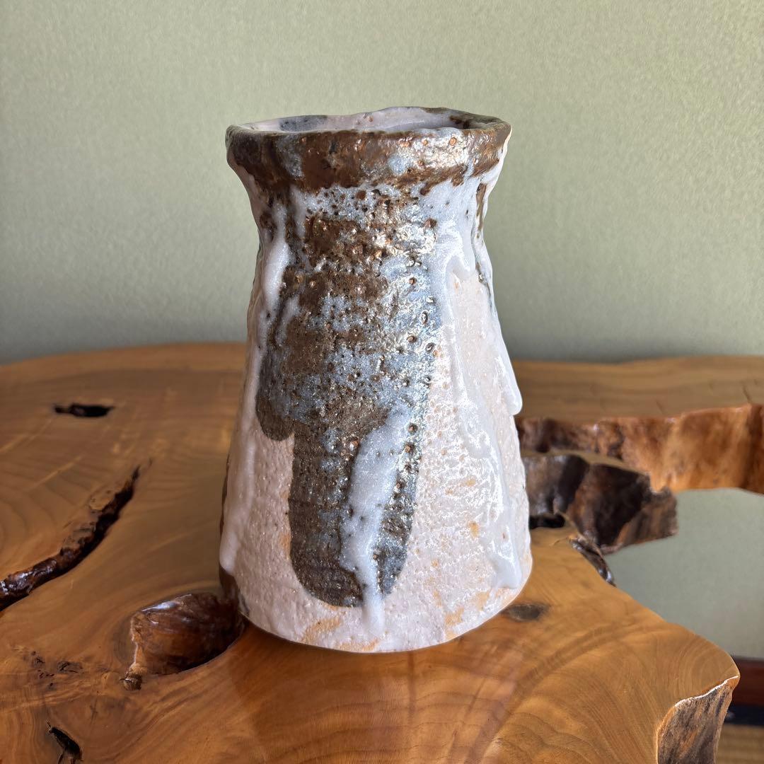 志野焼 花器 小崎一陽造 高さ19.5cm 共箱
