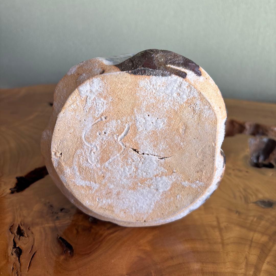 志野焼 花器 小崎一陽造 高さ19.5cm 共箱