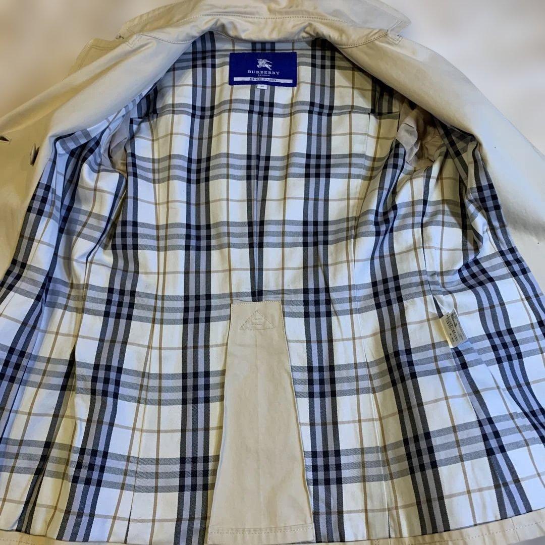 ☆バーバリーブルーレーベル トレンチコートノバチェック ミドル丈 ショート38