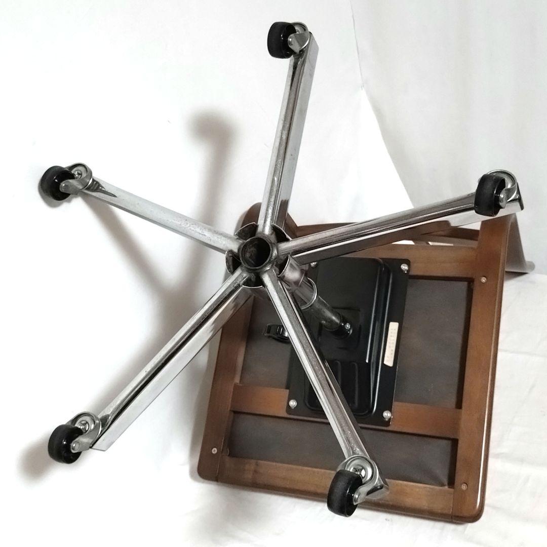 希少　karimoku　カリモク　デスクチェア　ヴィンテージ　回転椅子　昇降式