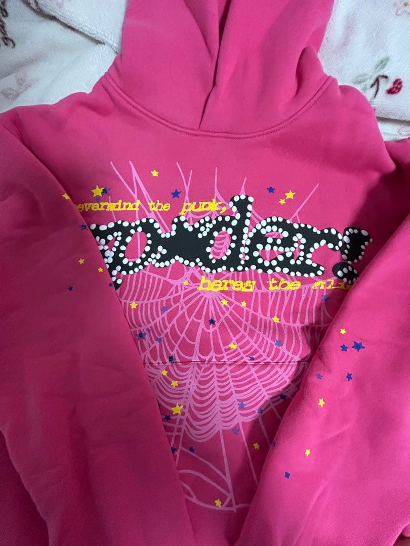 トップス sp5der hoodie pink