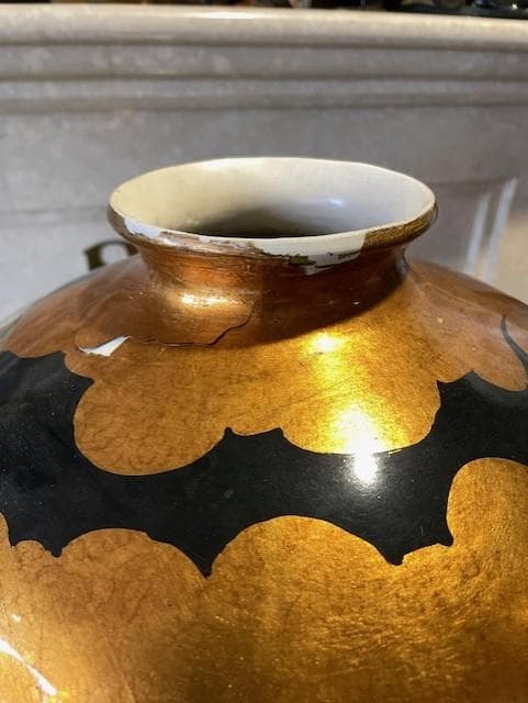 アジアンデザイン 花瓶 松の木と鳥