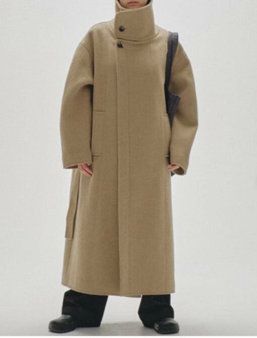 todayful スタンドカラーウールコート