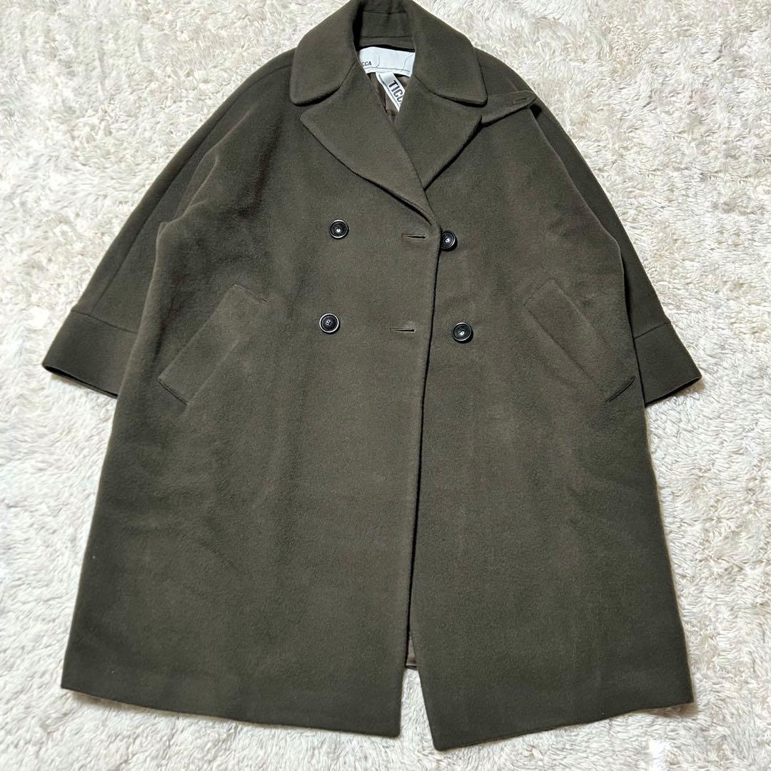 TICCA ティッカ　テントコート　カーキ　ダブルブレストコート　F