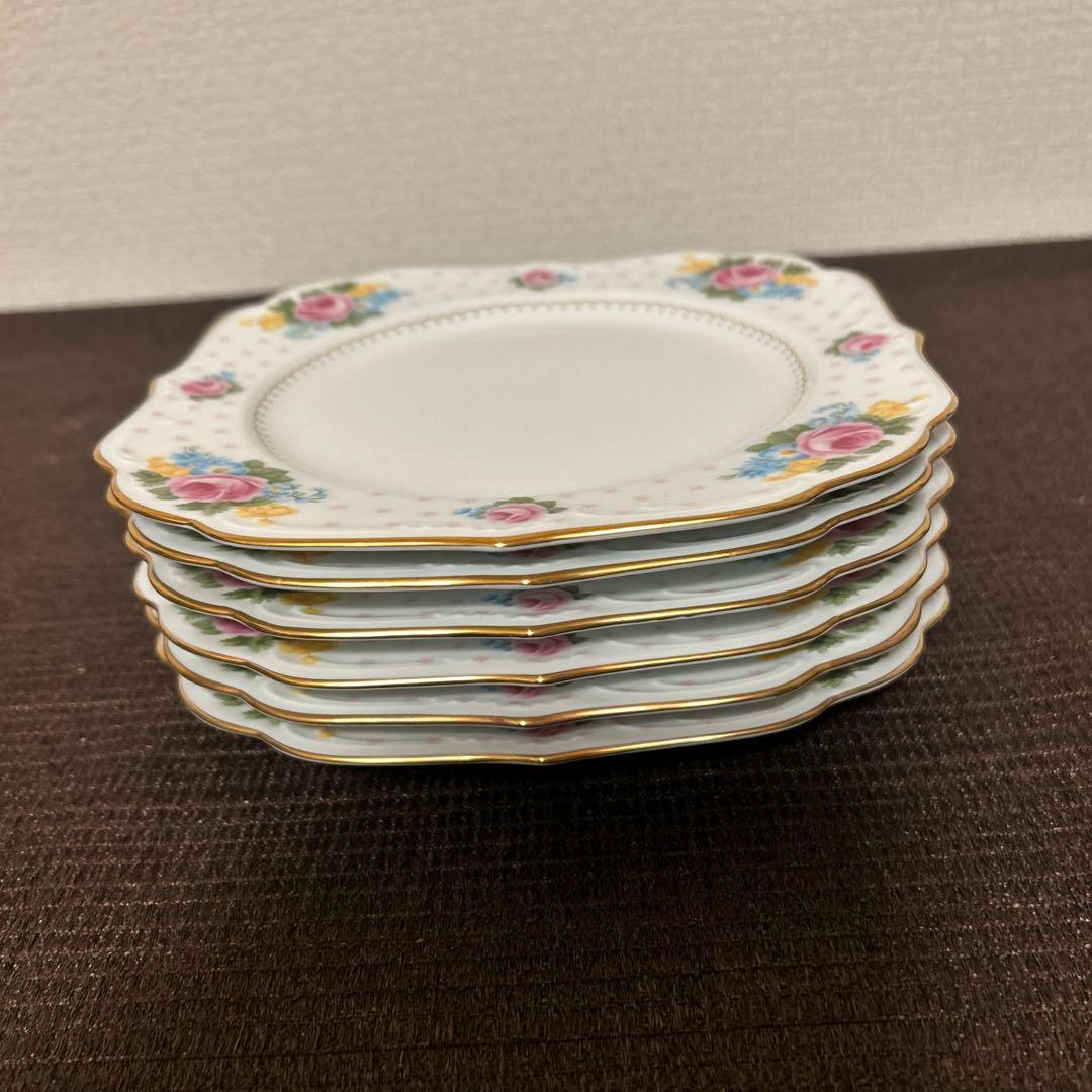 大倉陶園　金彩薔薇　スクエアプレート　デザートプレート