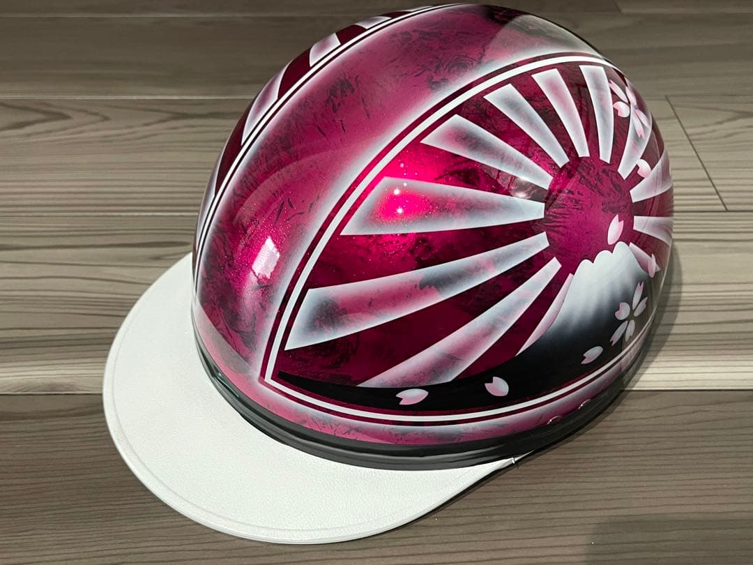 富士日章 コルク半 ヘルメット 旧車會 暴走族 三段シート ロケットカウル