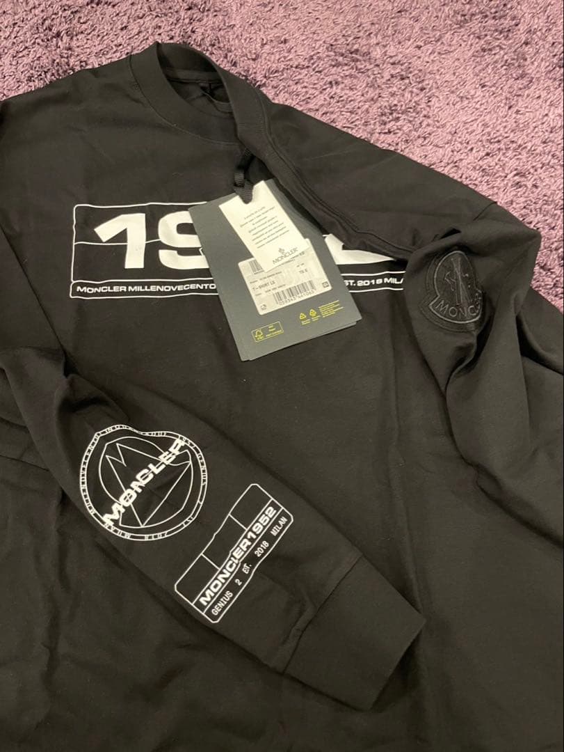 S　モンクレール 1952 ロンT　黒　新品　MONCLER 長袖Tシャツ