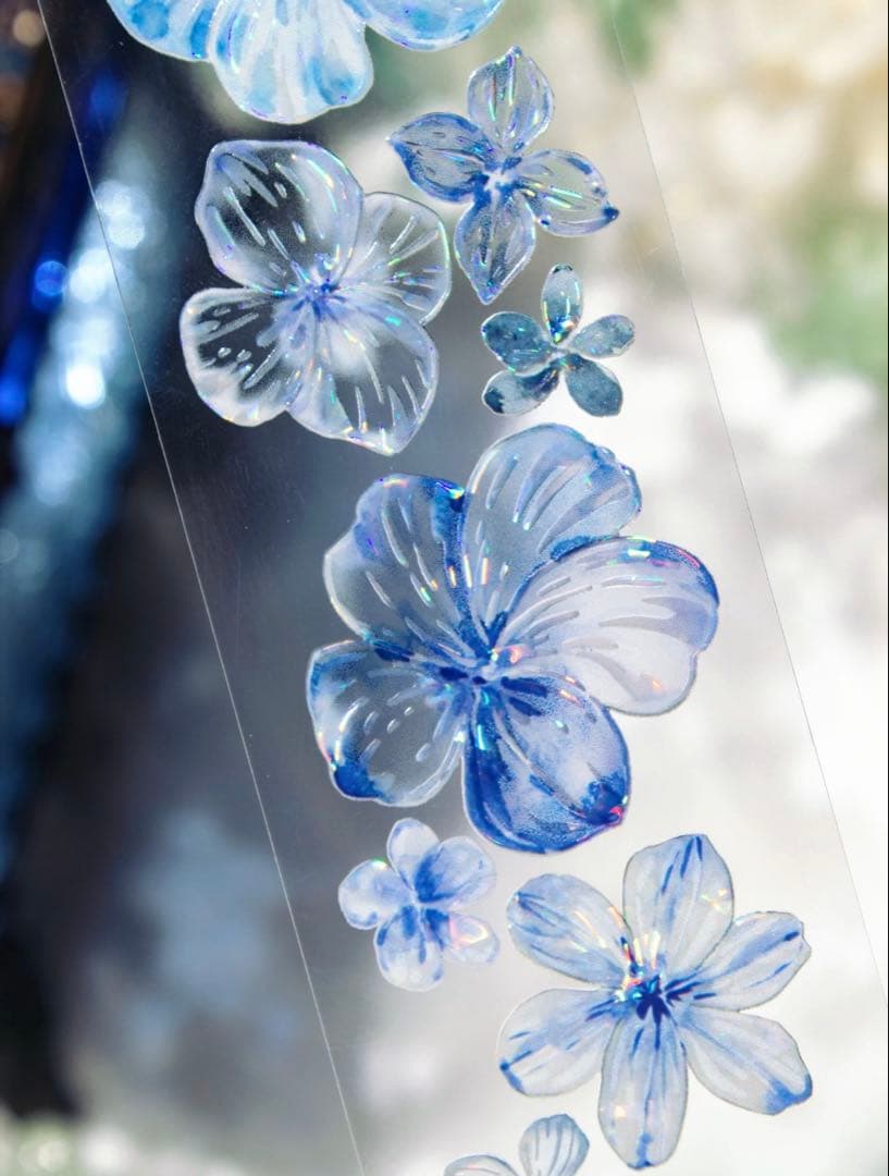 TimeGrid《蓝雾花屿》海外マスキングテープ　マステ 【2451】