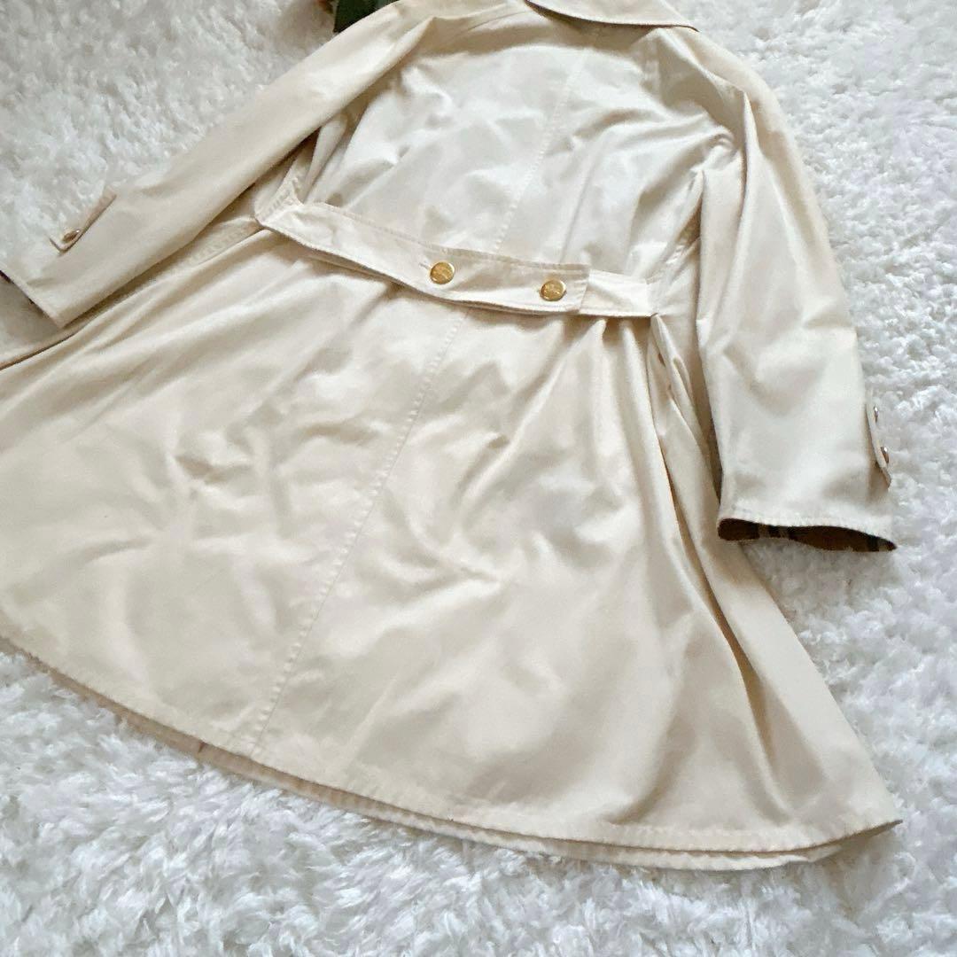 希少 バーバリー ステンカラーコート 金ボタン アーカイブ刺繍 ノバチェック M