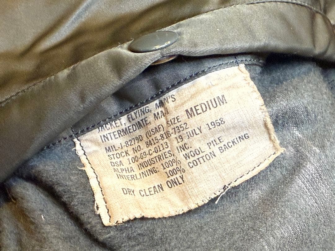 ★米軍 実物 1968年契約 MA-1 Dタイプ サイズMEDIUM