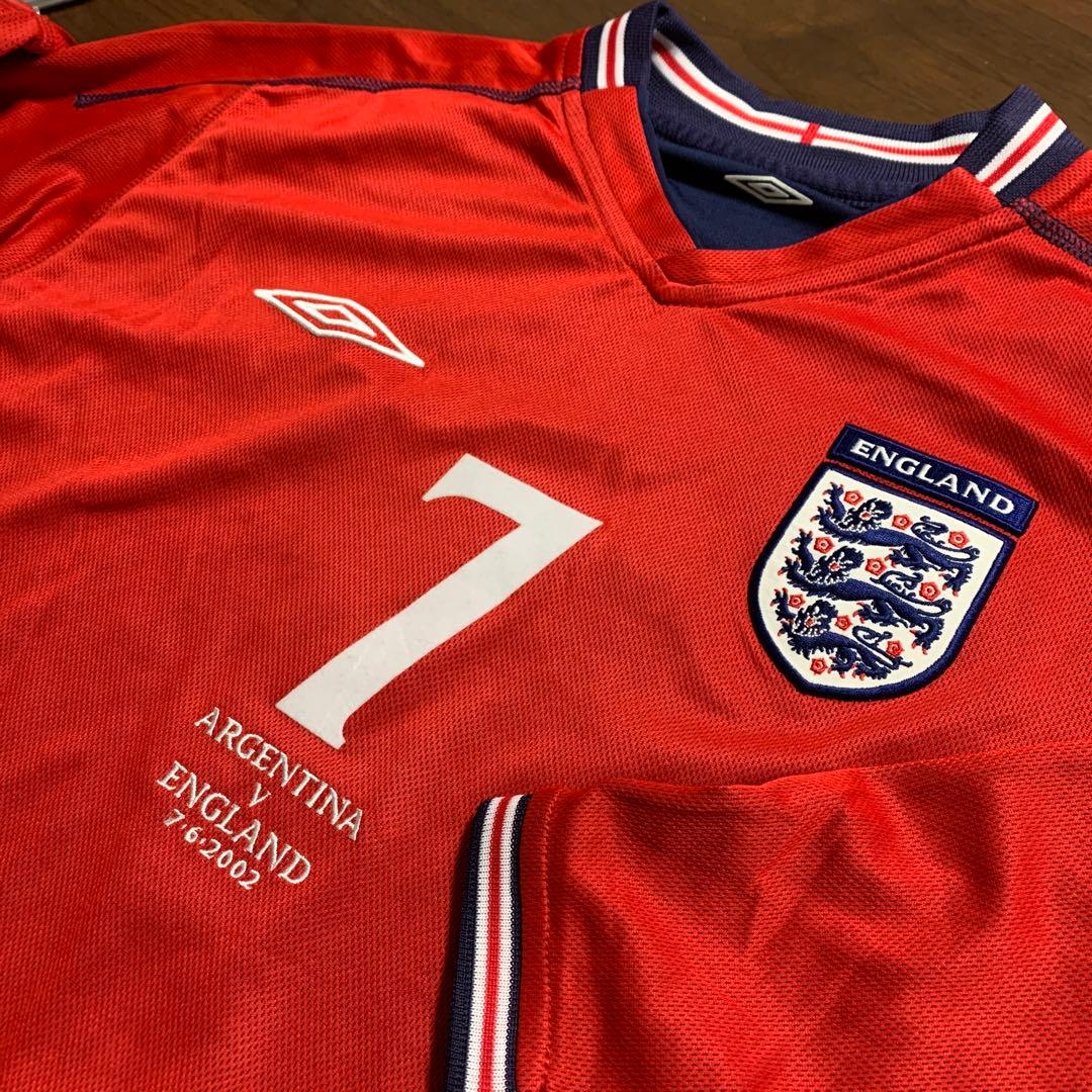 正規品イングランド アウェイ長袖 2002アルゼンチン戦 No.7 ベッカム