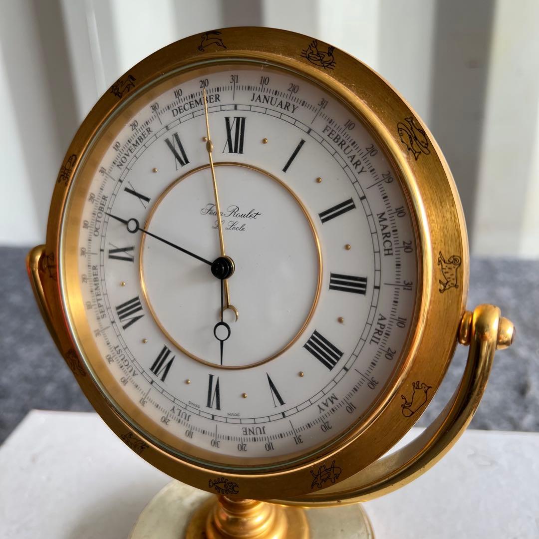 F11激安早い者勝ち✨ 希少品　ジャンルーレ 置き時計 ゴールド アンティーク