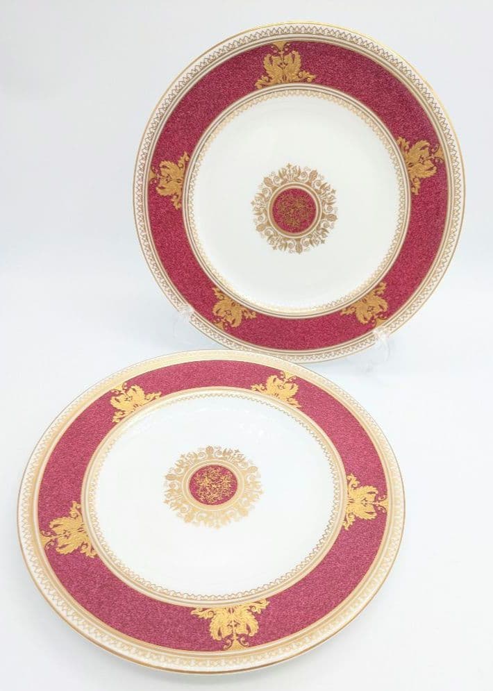 【最高級】ウェッジウッド　コロンビア パウダールビー　20.5cmプレート２枚