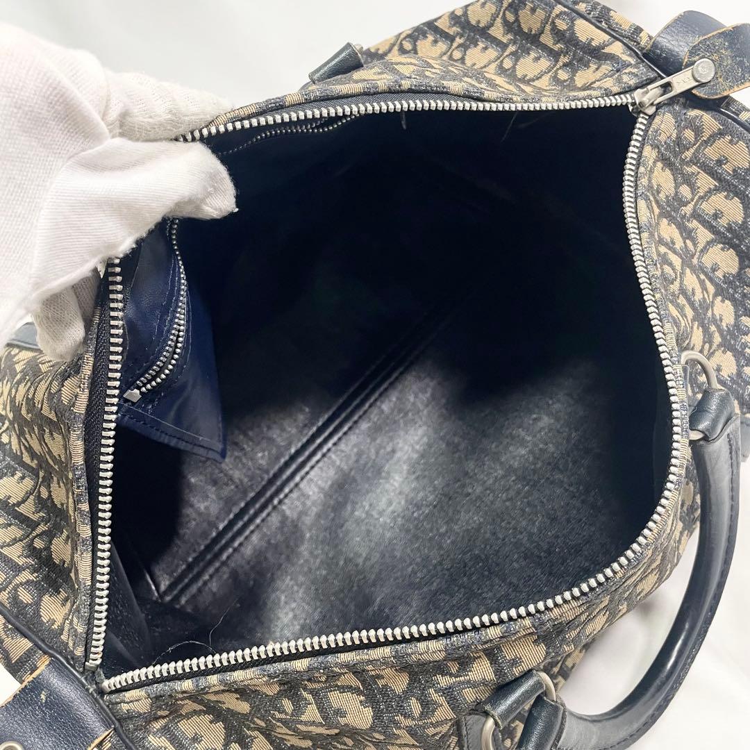 ディオール トロッター キャンバス レザー ボストン ハンドバッグ 大容量 A4