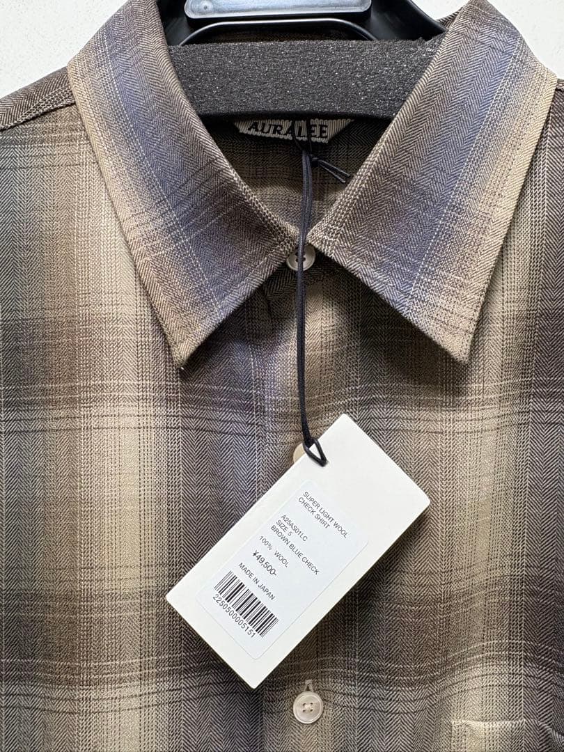 AURALEE SUPER LIGHT WOOL CHECK SHIRTサイズ5