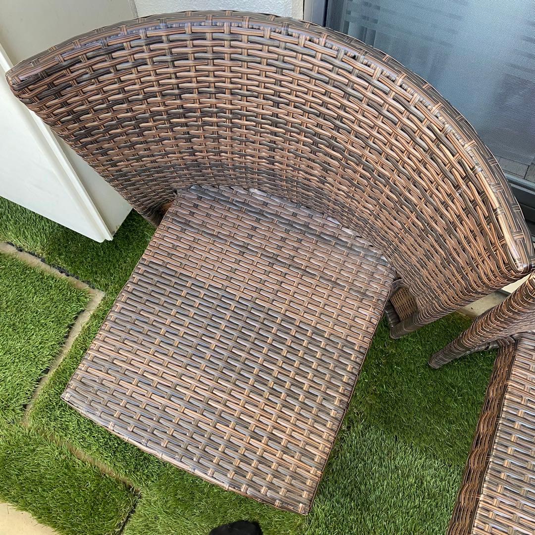 【引き渡し限定】3点セット　depos コンパクトテーブル　ガーデンチェア