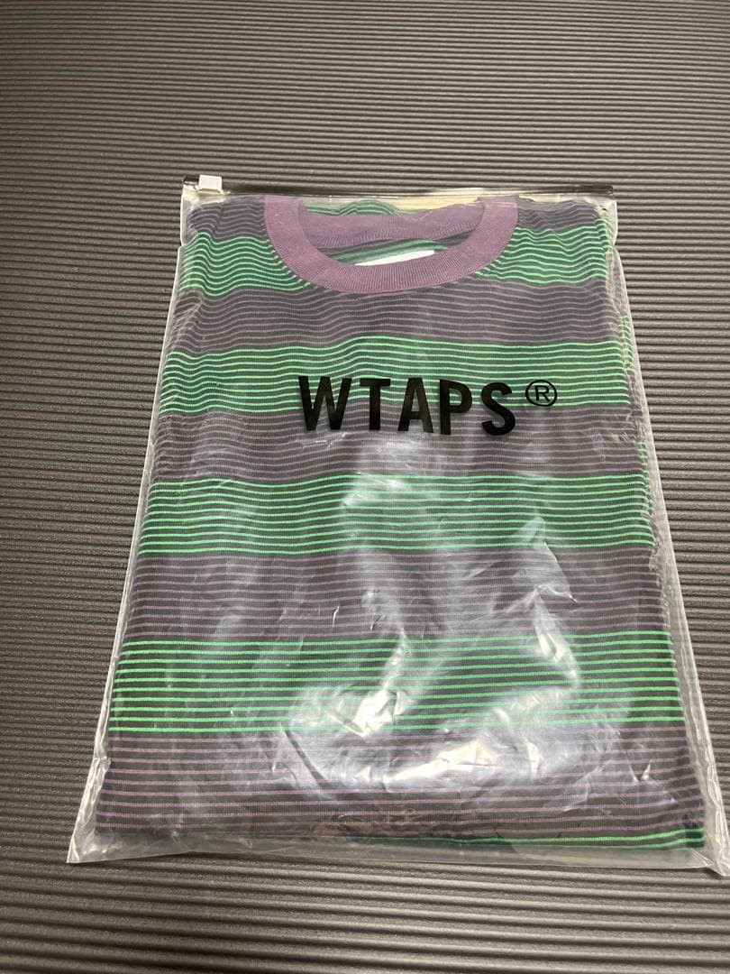 WTAPS ストライプ長袖カットソー　緑　紫　L 新品未使用