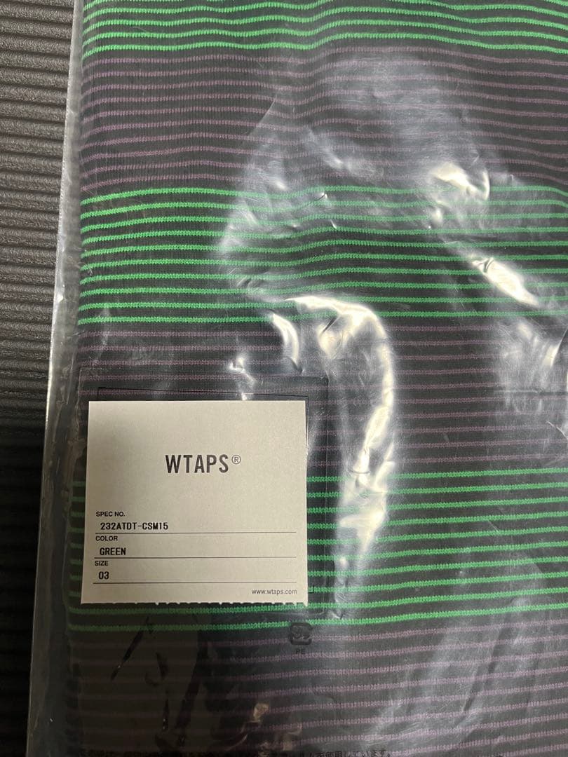 WTAPS ストライプ長袖カットソー　緑　紫　L 新品未使用