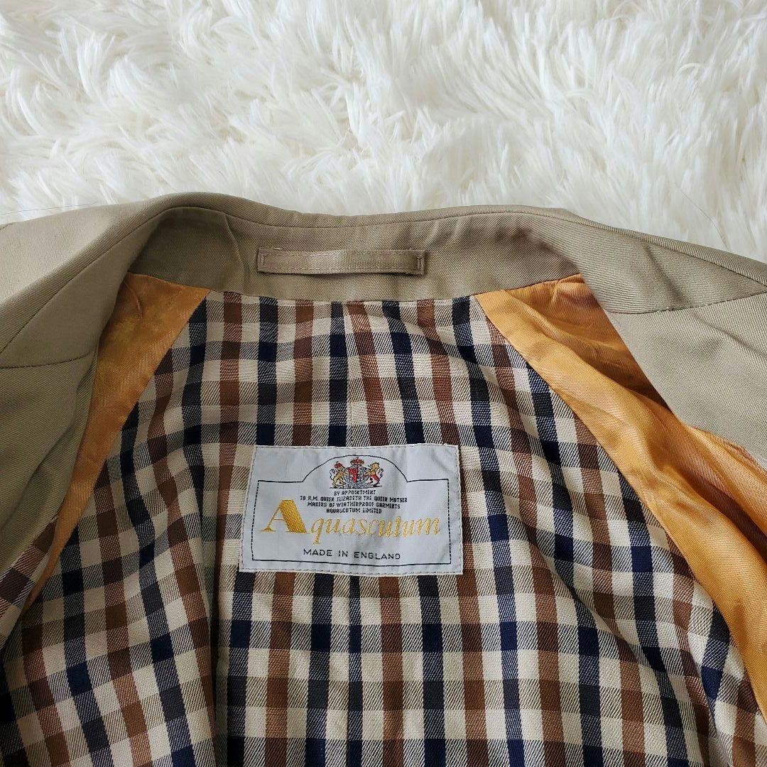 【名作】アクアスキュータム トレンチコート クラブチェック レディース M