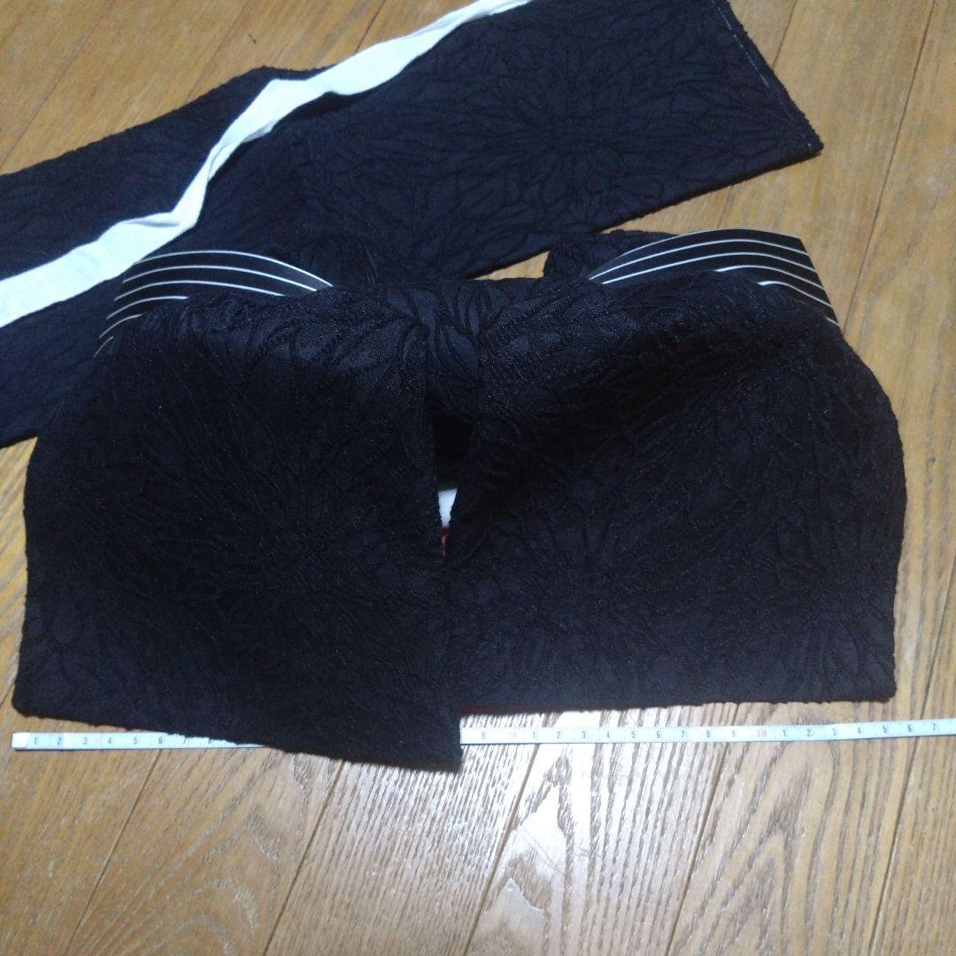 美品★七歳★モダン★黒レース作り帯