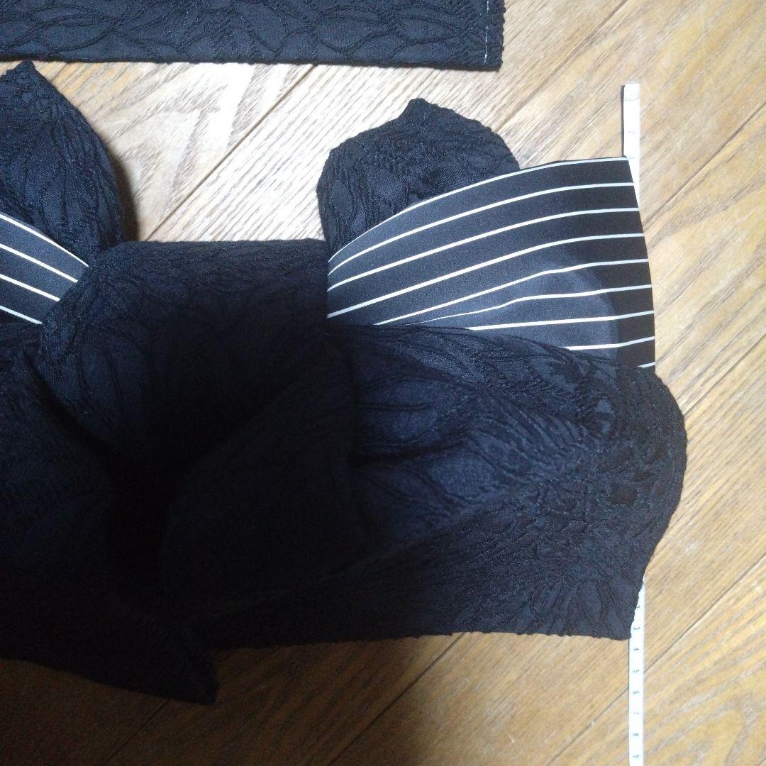 美品★七歳★モダン★黒レース作り帯