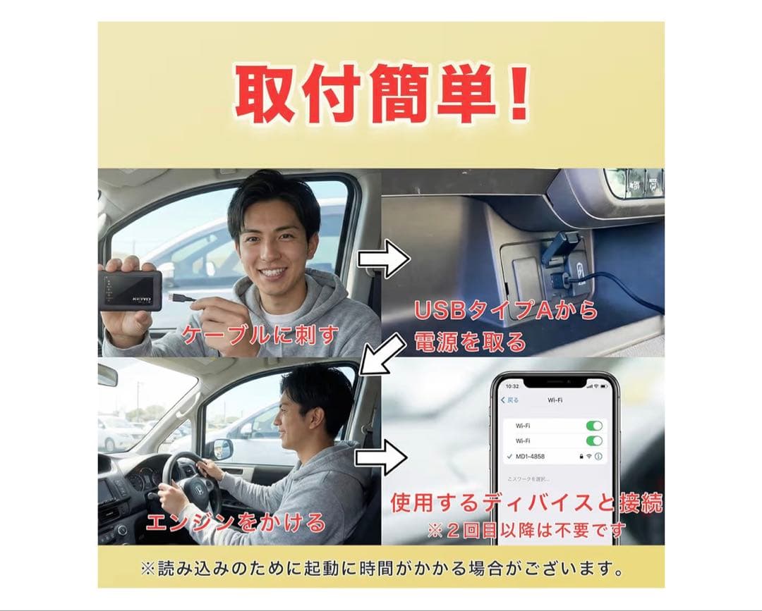 ●車内Wi-Fi簡単構築●バッテリーレスで夏も安全●割安なGB買い切りで便利
