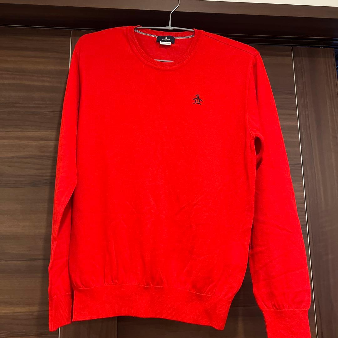 赤　クルーネックセーター