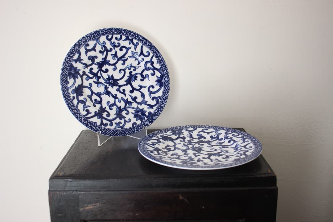 ラルフローレン　マンダリンブルー　２１cmプレート　ペア