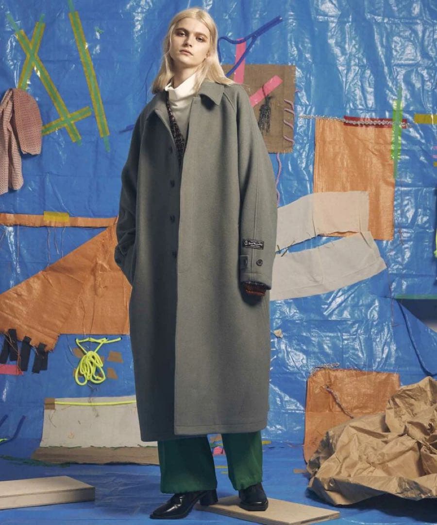 メゾンスペシャル　SUPER140Sウールプライムオーバーステンカラーコート