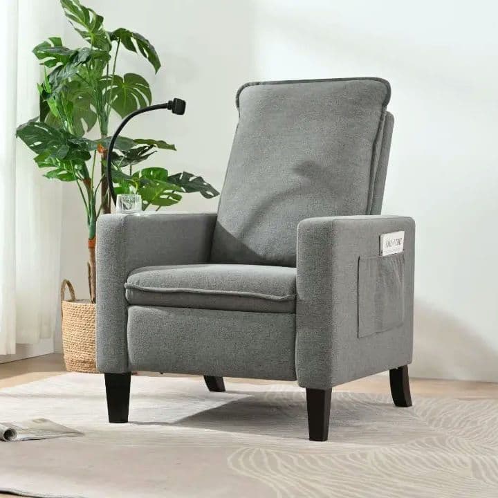 リクライニングソファ リクライニングチェア スマホホルダー カップホルダー付き