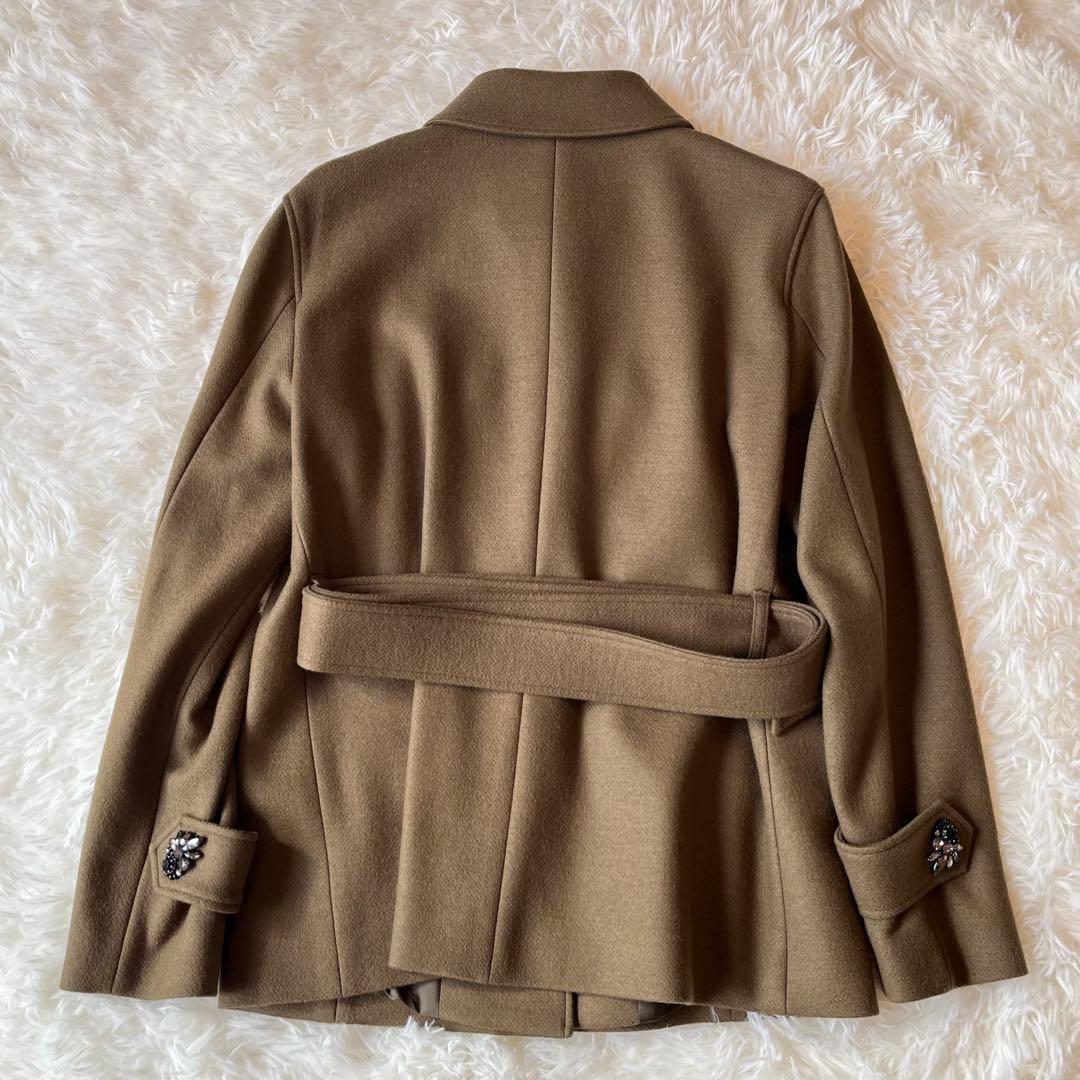 美品✨ANAYI 近年 ショートコート ブルゾン ジャケット ウール ビジュー