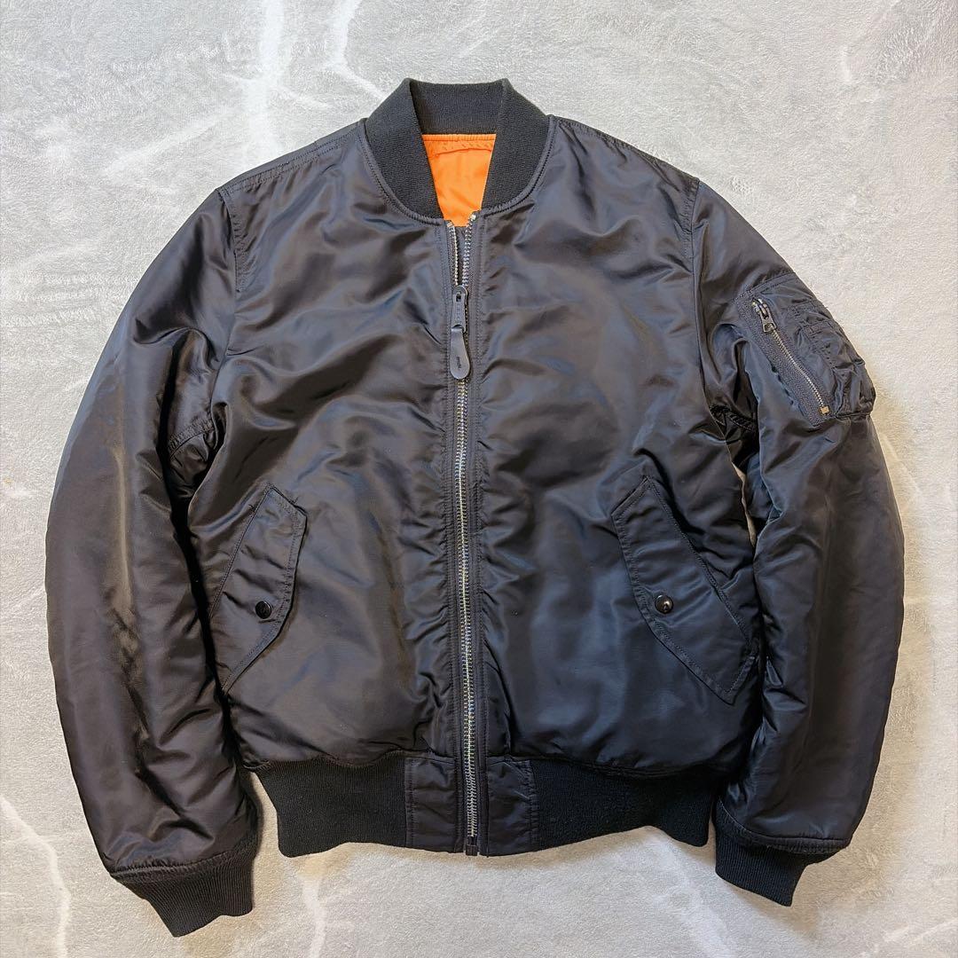 【極美品】アルファインダストリーズ MA-1 フライトジャケット ブラック L