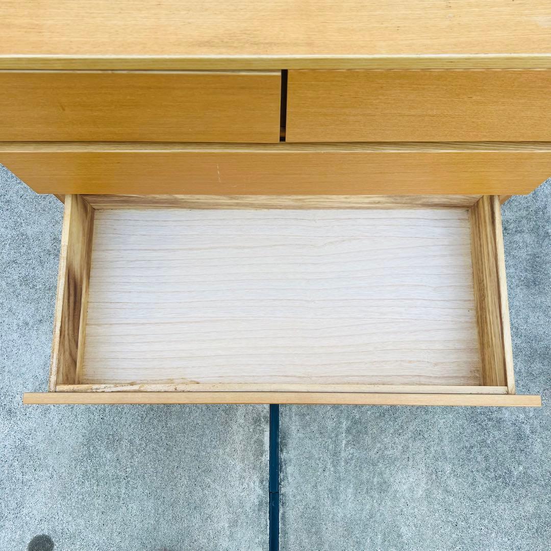 廃盤 無印 チェスト オーク 4段 足付き タンス