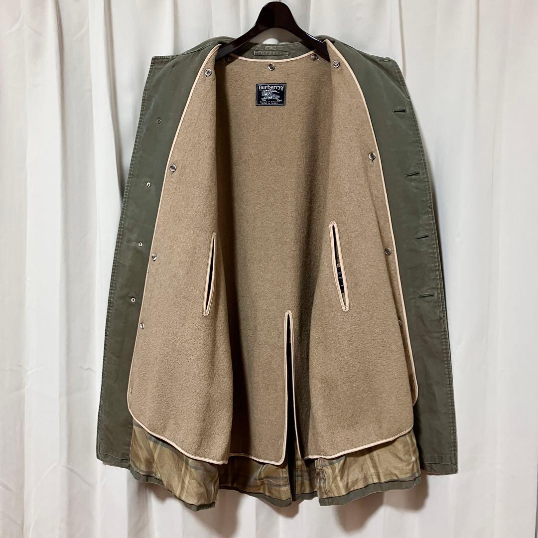 バーバリー 玉虫色 一枚袖 ステンカラーコート ライナー C100