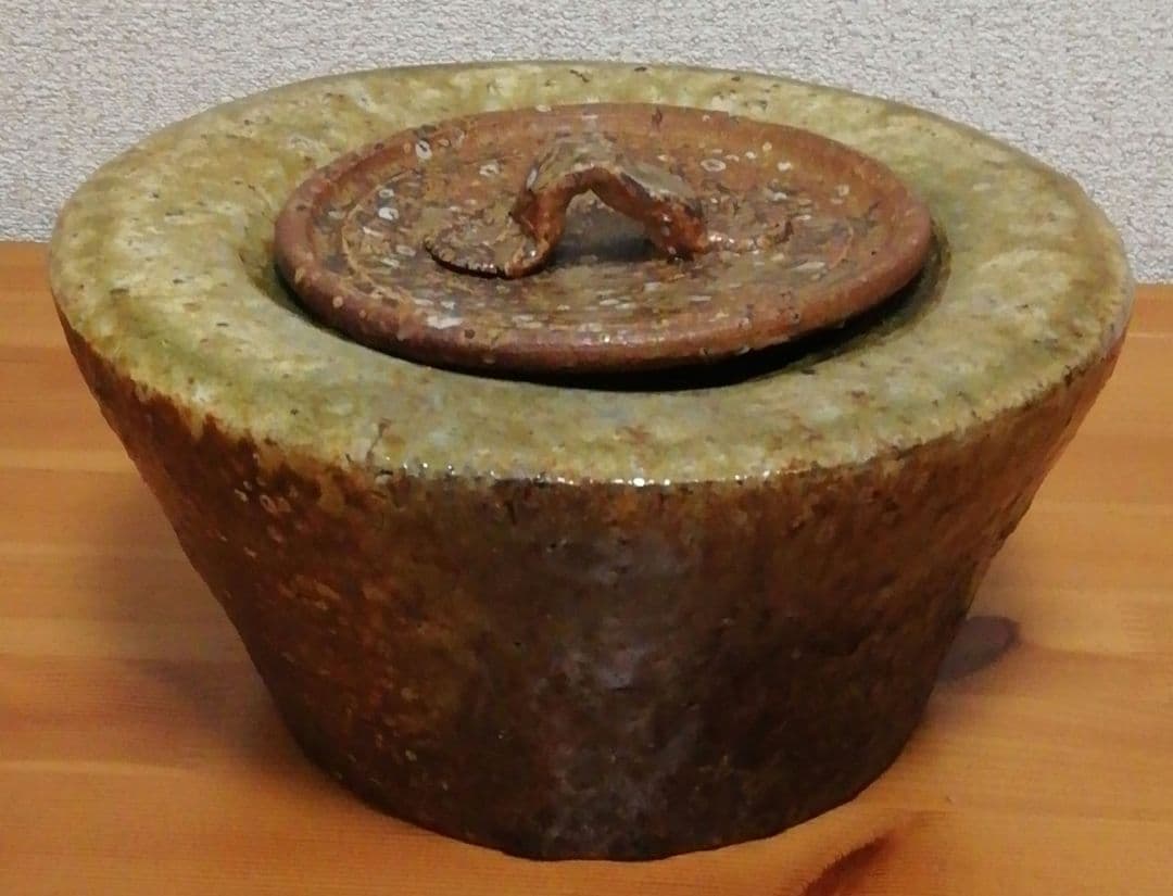 淡々斎書付　祥豊作　信楽焼　水指　共箱　茶道具