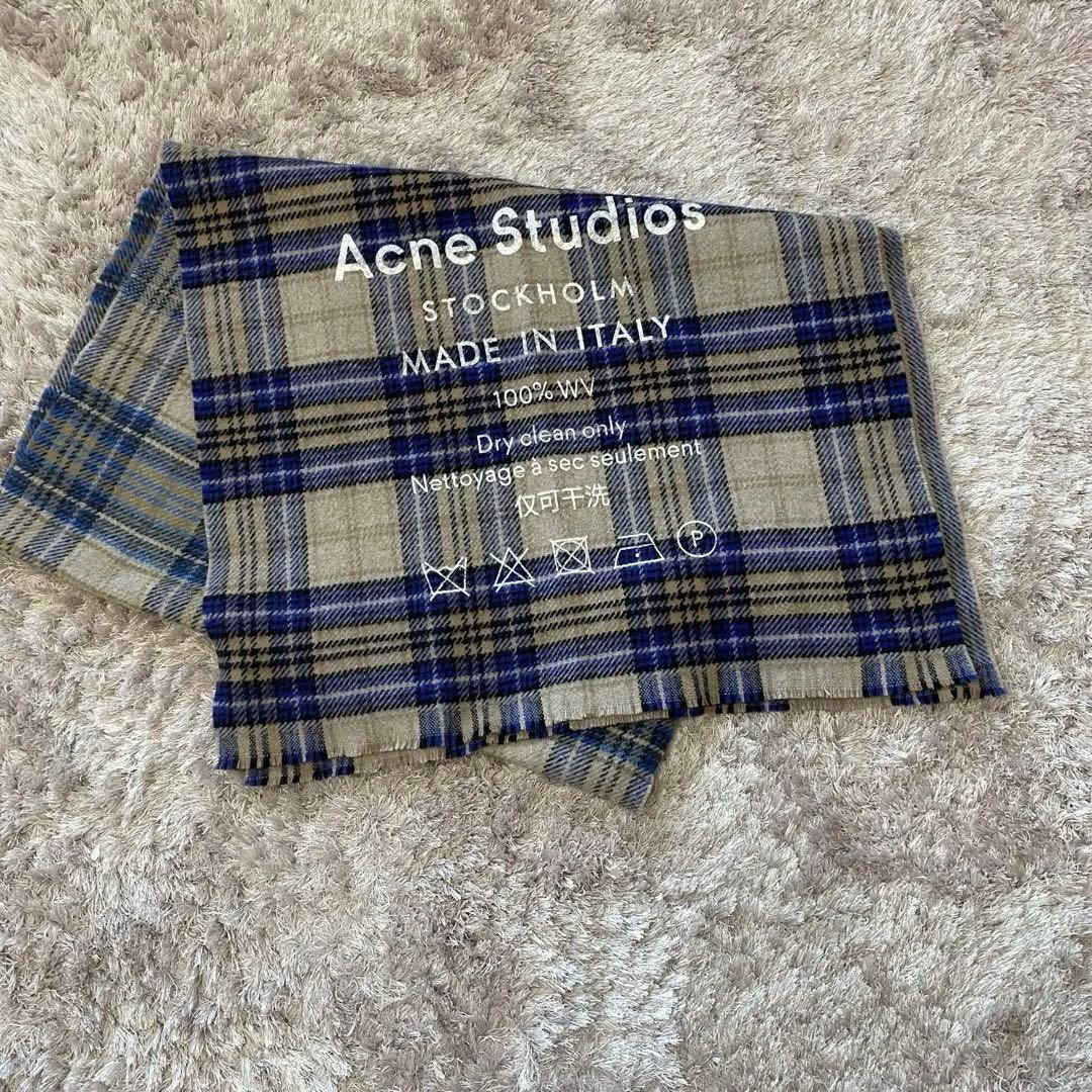 【美品】Acne Studiosチェックマフラー 大判 韓国