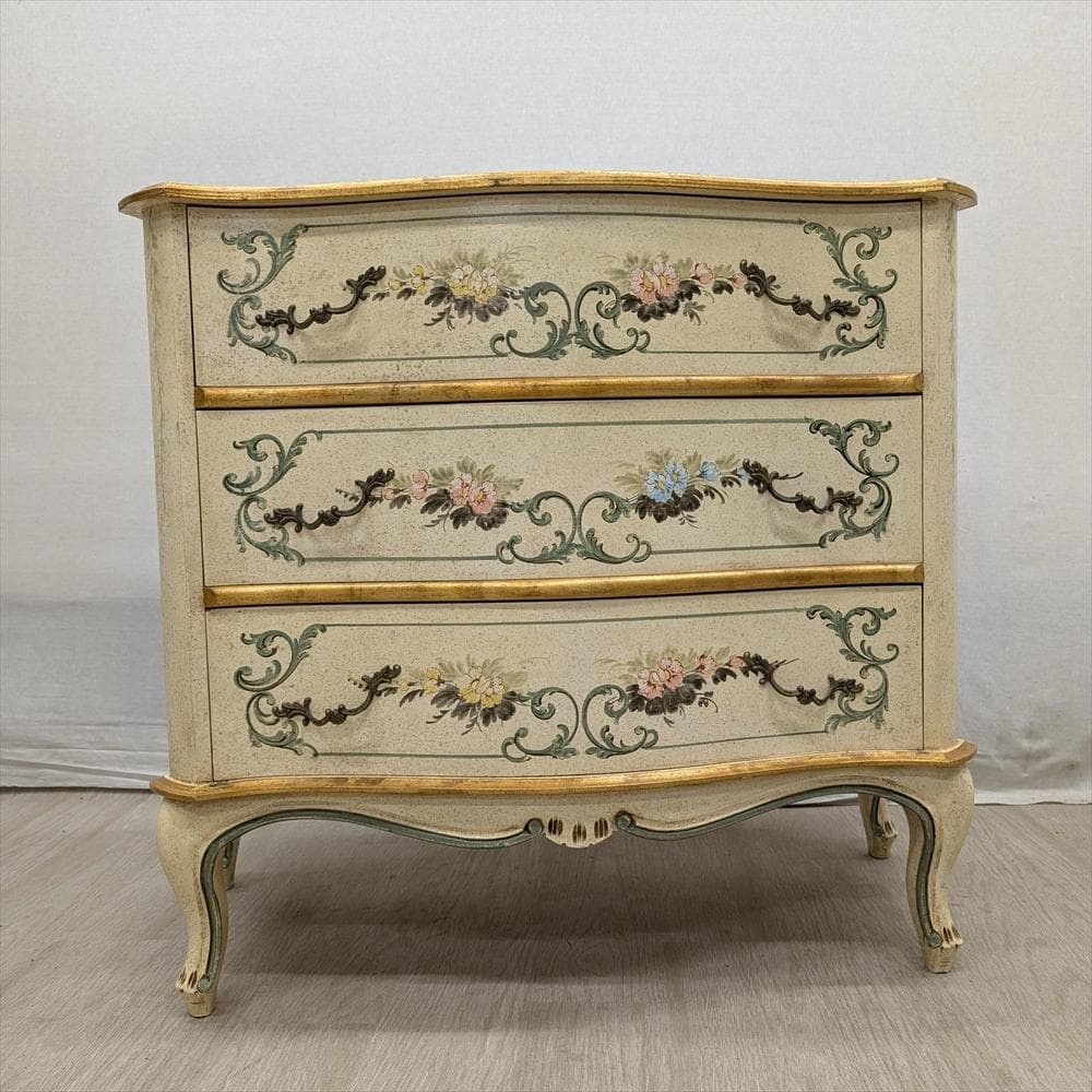 イタリア製　猫脚　リビングチェスト　ドロワー　チェスト　タンス　ペイント　B