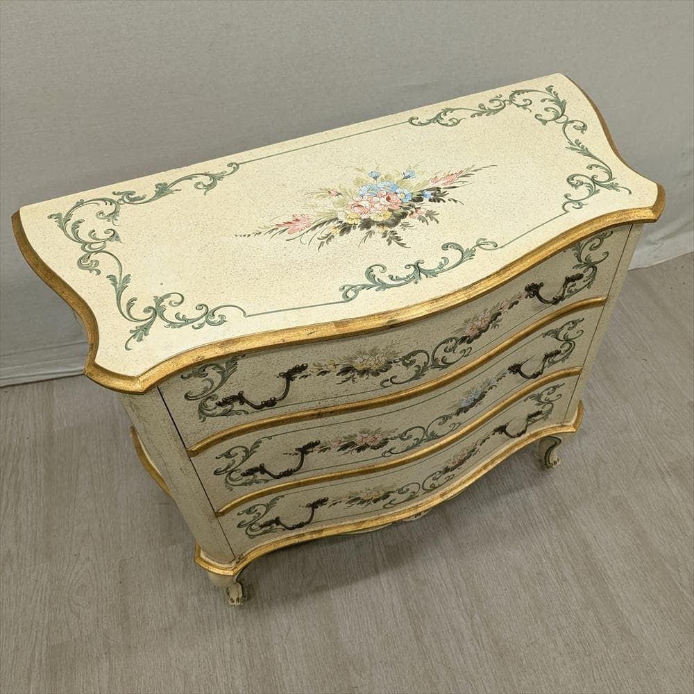 イタリア製　猫脚　リビングチェスト　ドロワー　チェスト　タンス　ペイント　B