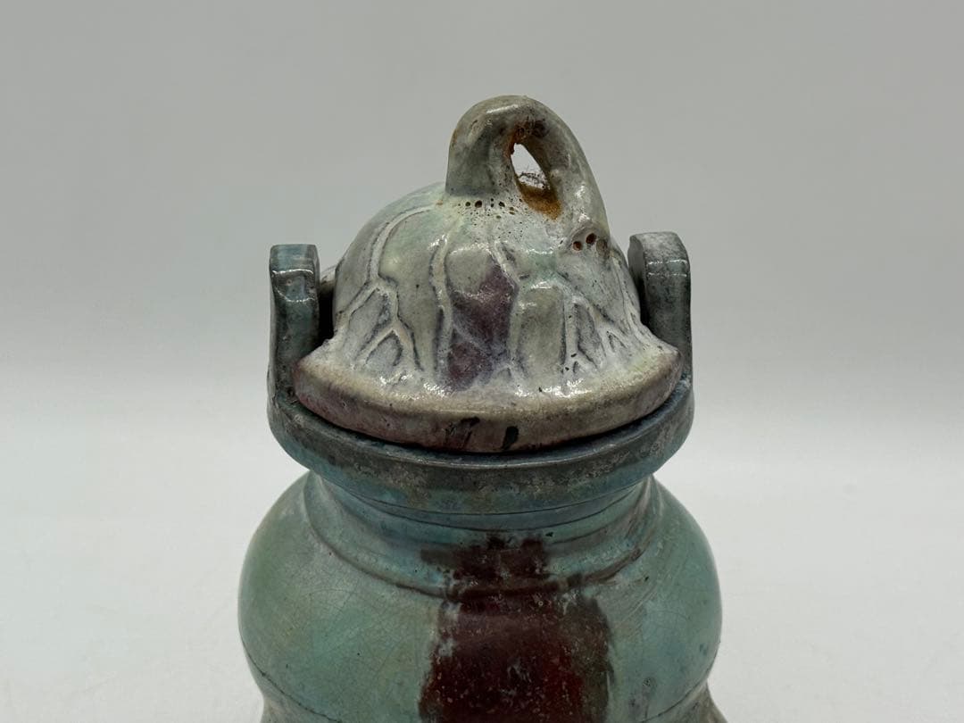 中国　鈞釉　蓮摘香炉　訳あり　送料込み251104