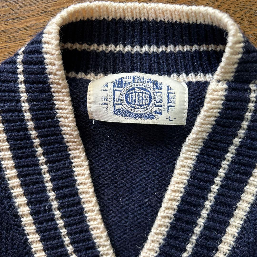 J.PRESS ネイビー カーディガン Lサイズ