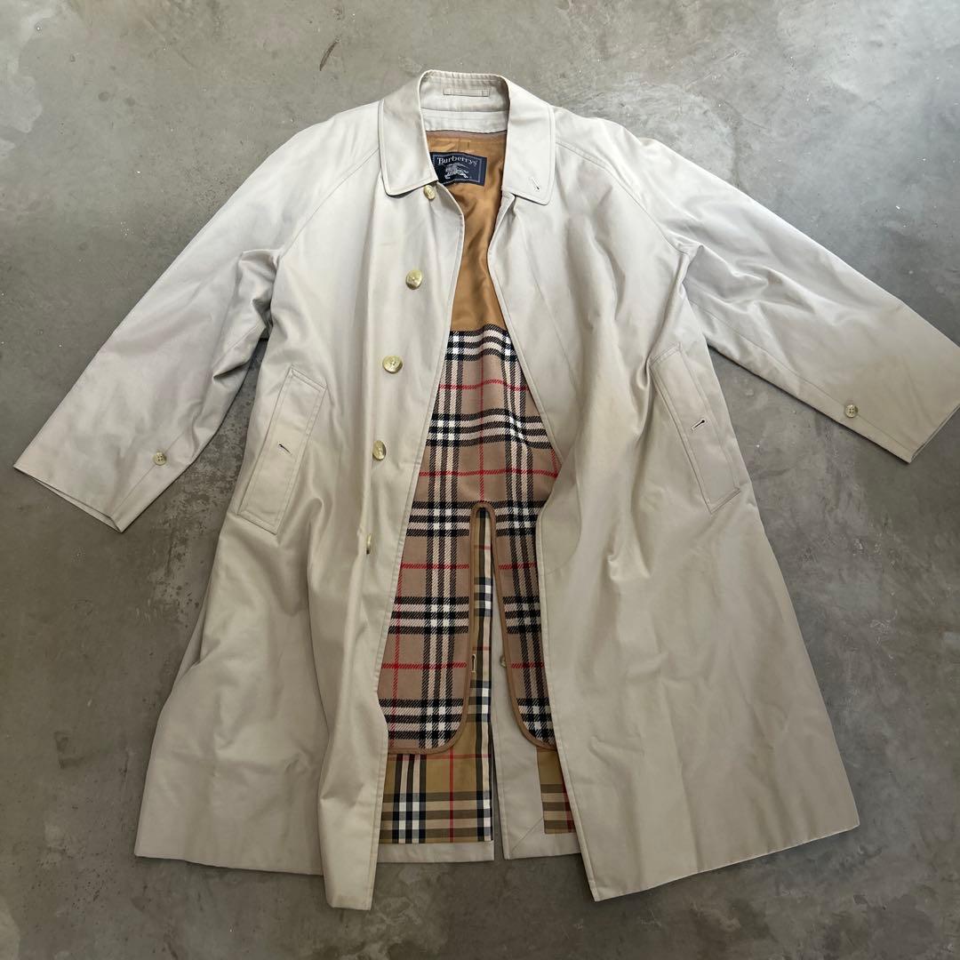 美品　Burberry 90sノバチェックトレンチコートベージュ