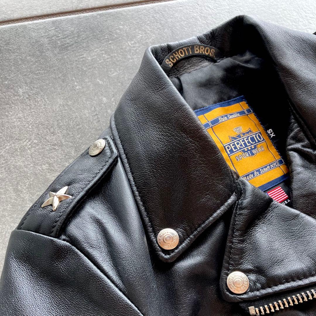 SCHOTT Perfecto ブラック レザージャケット XS