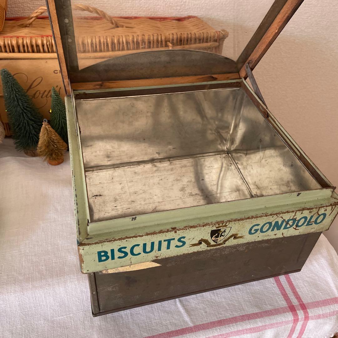 フランスヴィンテージ ゴンドーロ ディスプレイ ケース 蓋　ビスケット