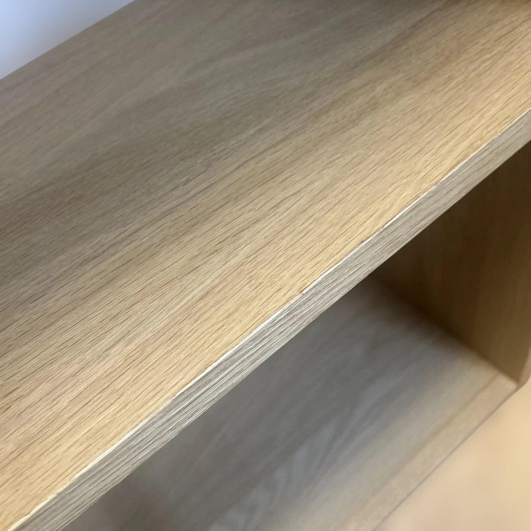 無印良品 スタッキングシェルフ ワイド 3段 オーク材 ブックエンド付き