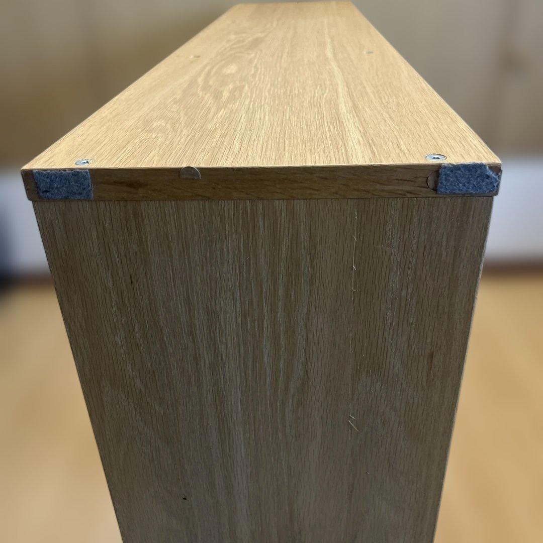 無印良品 スタッキングシェルフ ワイド 3段 オーク材 ブックエンド付き