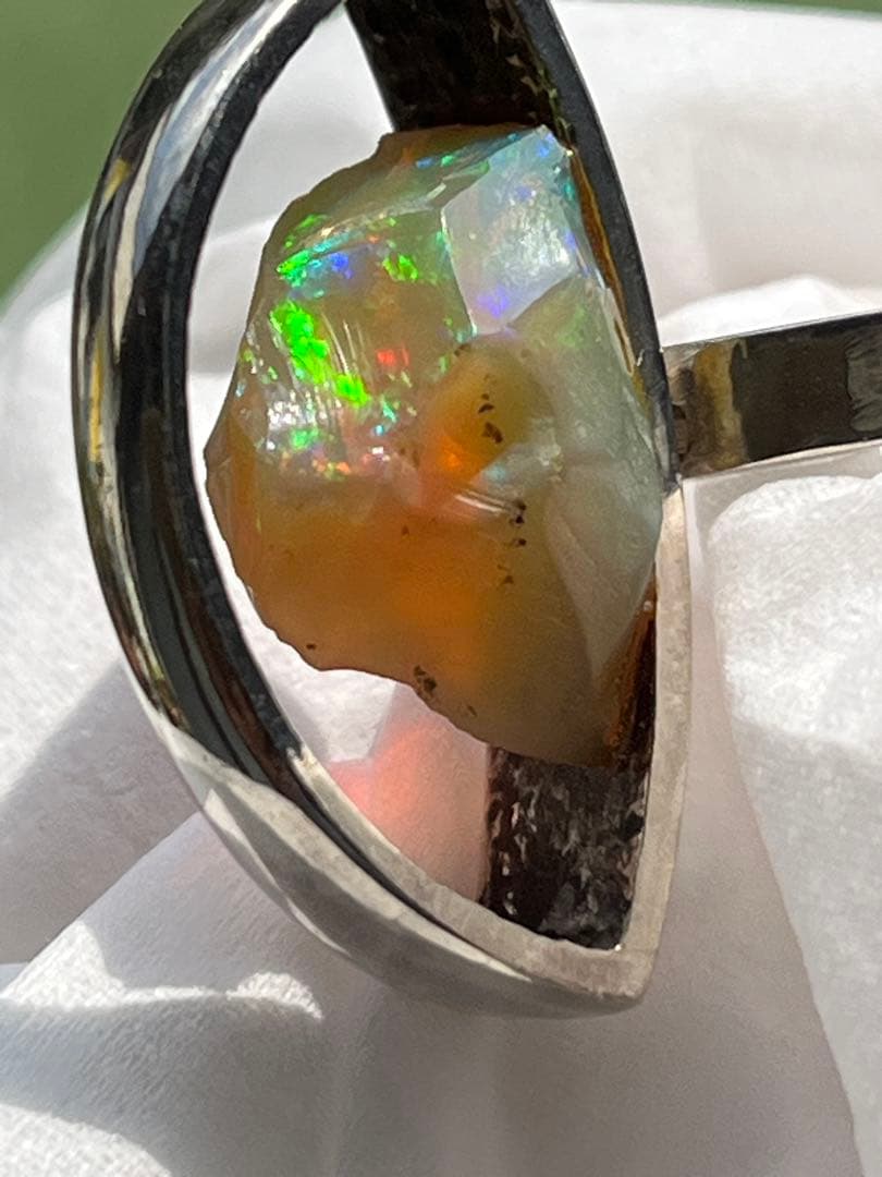 天然石エチオピアオパールリング&ペンダント　 アトリエ「之」