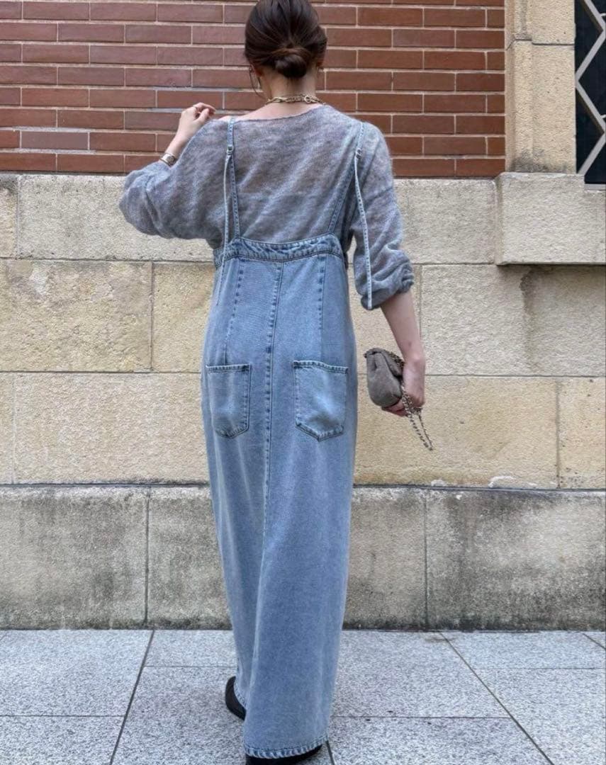 大人気 新品 DouDou リヨセルデニムジャンスカ オーバーオール