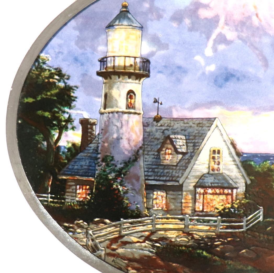 トーマスキンケード ヴィンテージ ステンドグラス 嵐の中の光 灯台 風景